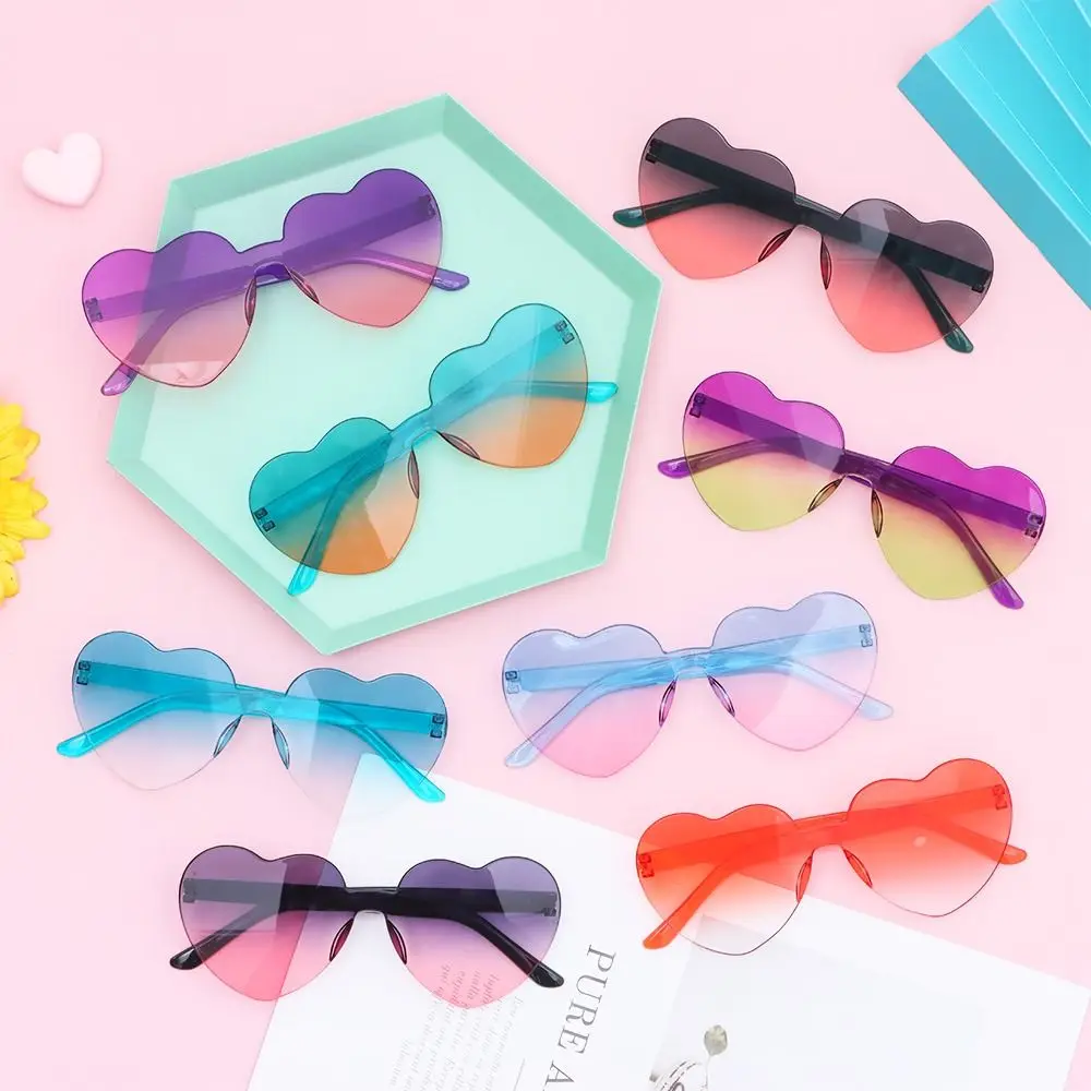 Funny Gradient Lenses Candy Color Party Sun Glasses Heart Glasses Heart-shaped Sunglasses Shades