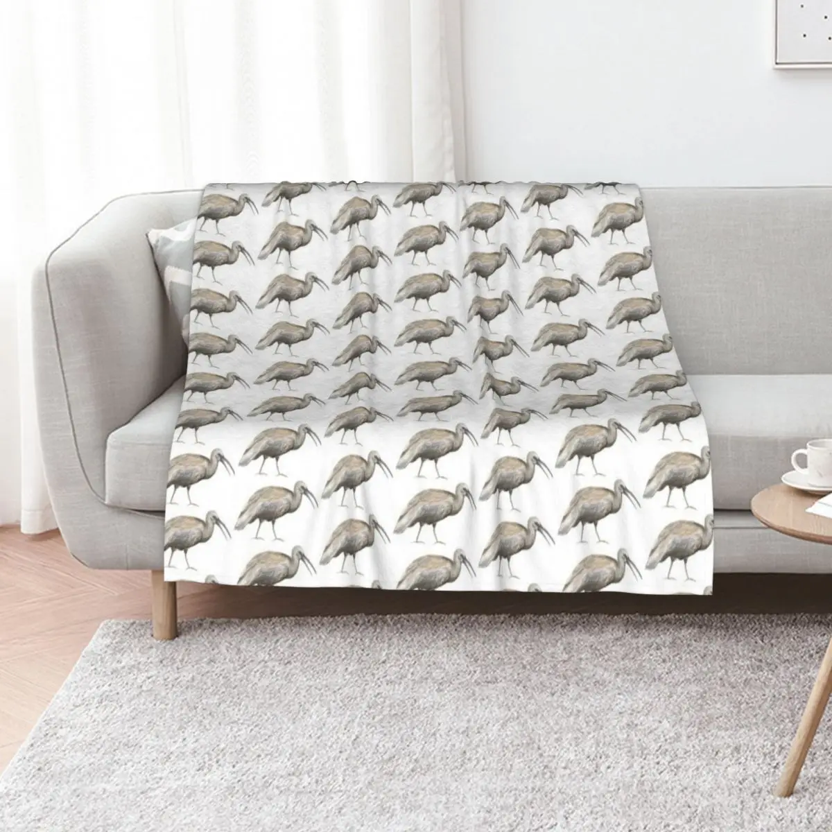 

Hadeda Ibis bird Throw Blanket Flannel Fabric Cute Hair Hairy Blankets