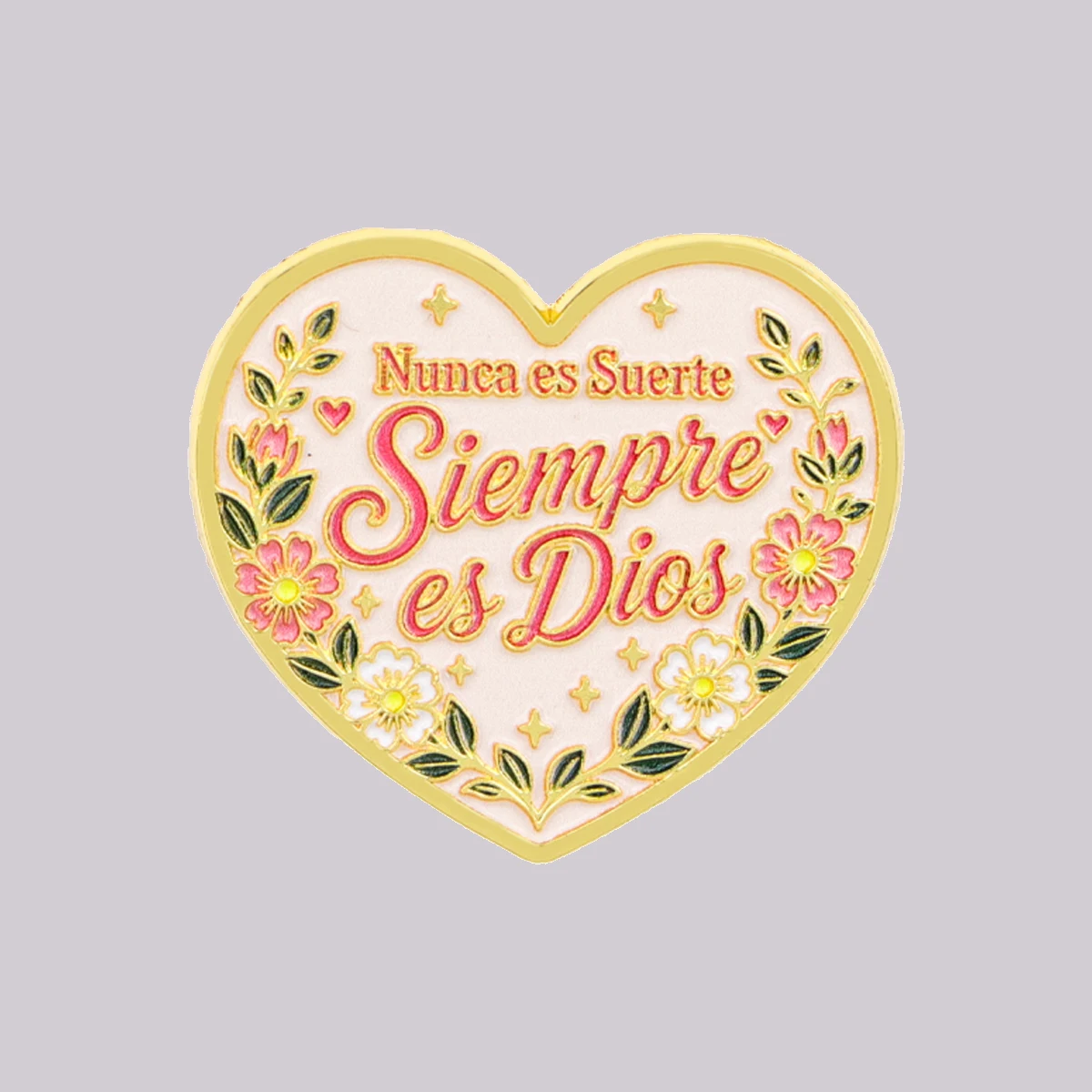 Nunca es Suerte  Siempre es Dios Enamel Pin Spanish Quotes Brooch Pines Lapel Pins Badge on Backpack Funny Jewelry Friends Gifts