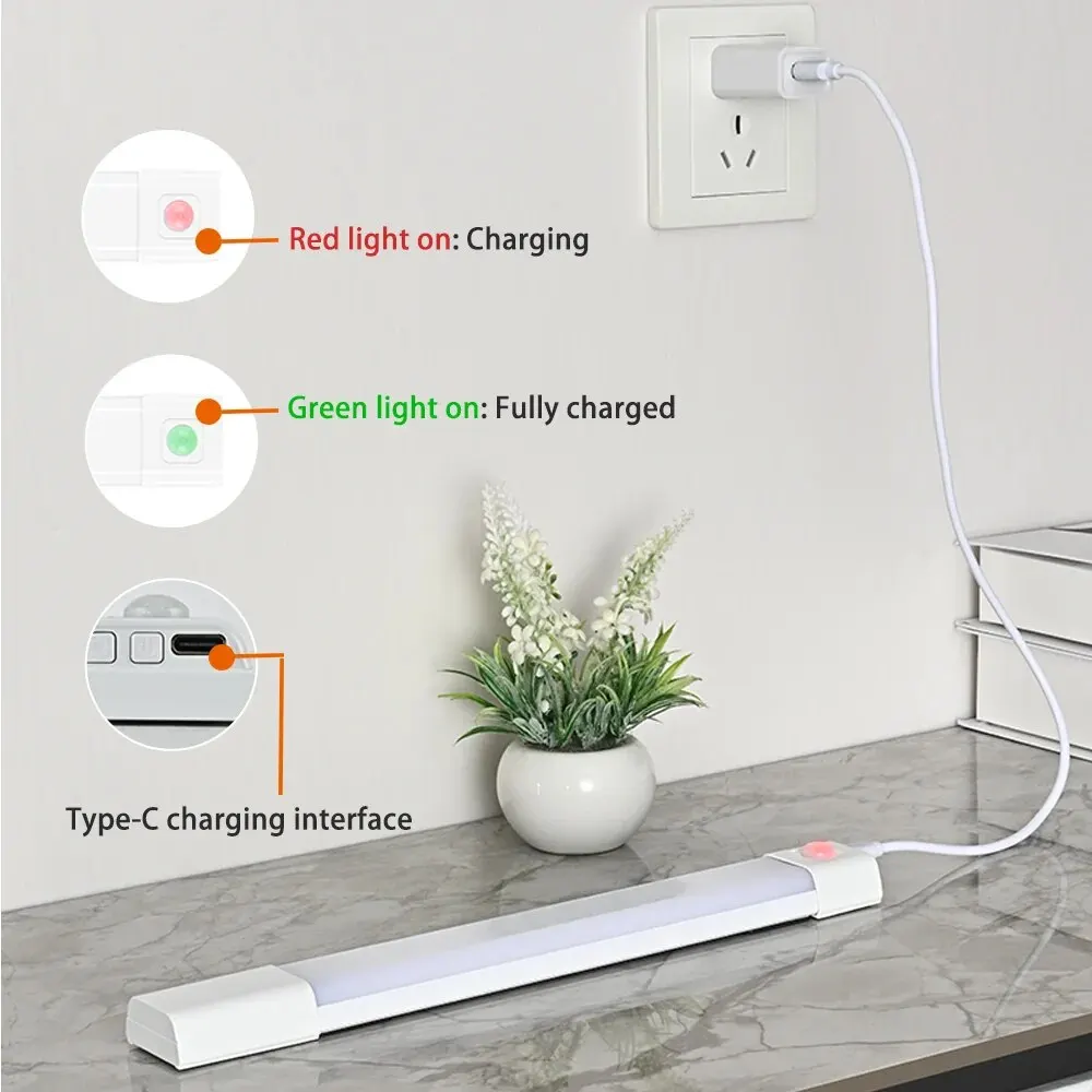 Lampka nocna LED z czujnikiem ruchu Bezprzewodowa lampa USB LED do szafki nocnej do szafy kuchennej Sypialnia Szafa Czujnik LED