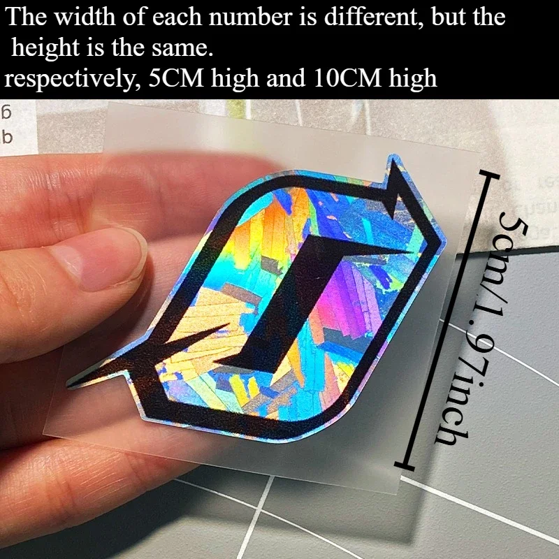 1PC Arabic Numbers Motorcycle Stickers Reflective Holographic Carbon Effect for Helmet Scooter Fuel Tank Front Fairing Decals image 2