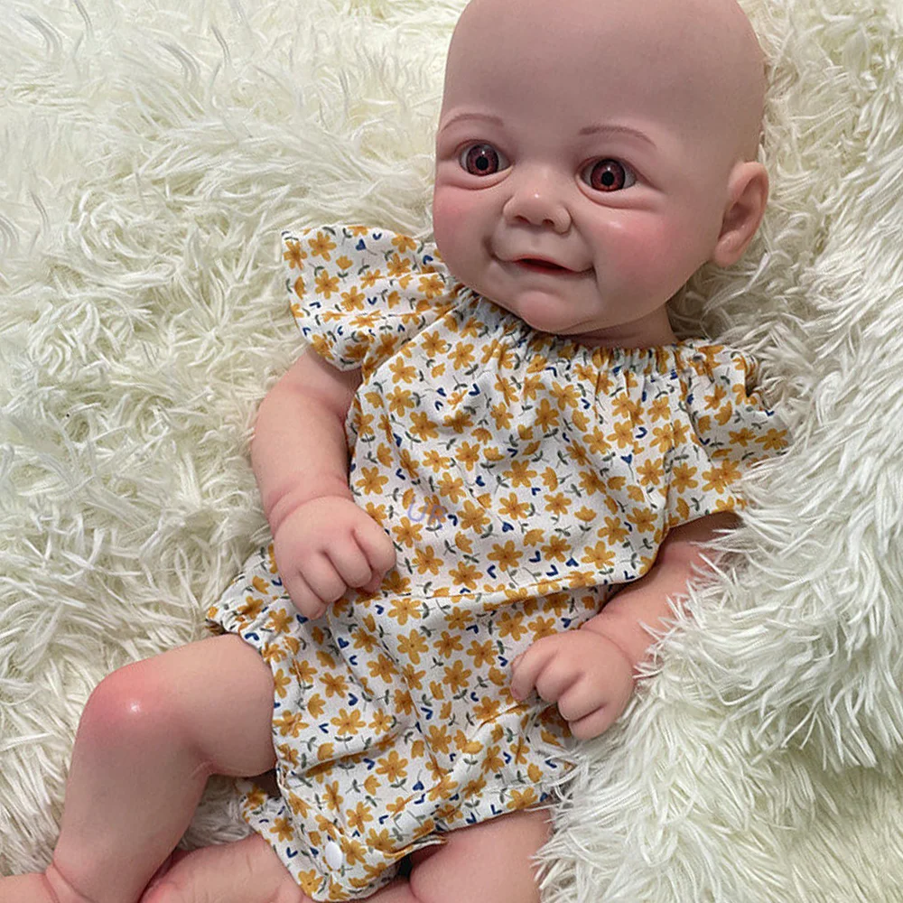 17 "macio adorável silicone reborn bebê boneca pintada à mão arte requintada recém-nascido para boneca reborn coleção entusiastas da boneca