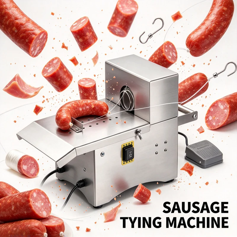 Fast Speed 110V 220V Electric Sausage Tying Machine Tabletop Sausage Twisting Knotting Machine