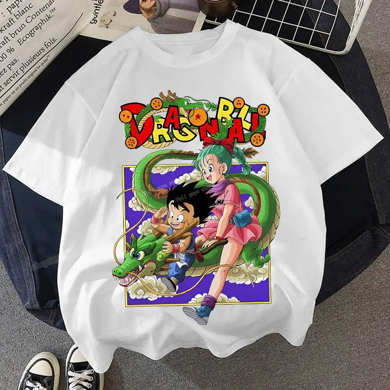 Camiseta de Dragon Ball para niños y niñas, ropa de algodón de manga corta con estampado de dibujos animados de Goku, Tops para bebés y niños