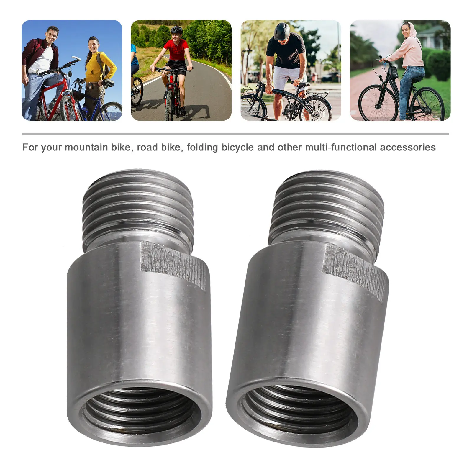 

1Pair Bike Pedal Extender Adapter Heavy Duty Chrome- Steel Pedal Spacer to Prevent Crank Damage Extend Lever Arm Road
