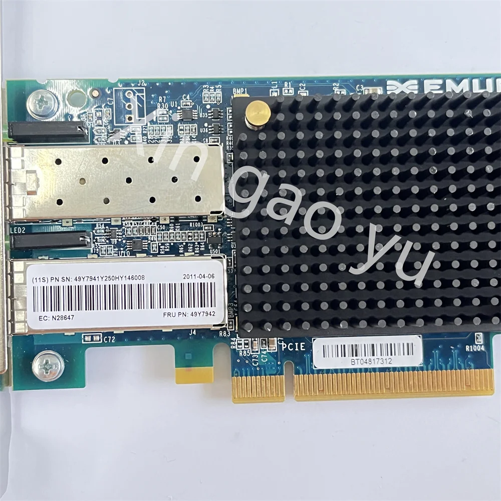 สำหรับ10Gb PCI-E การ์ดเครือข่าย FC พอร์ตคู่49Y7941 49Y7942การ์ด P006138-01B v.a ออปติก100% การทดสอบที่สมบูรณ์แบบ