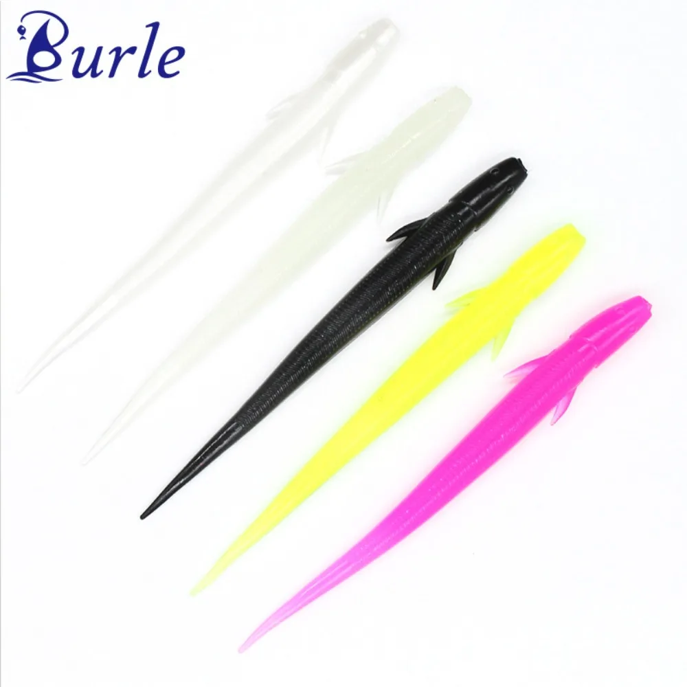 

10Pcs New style Simulation soft Tail fishing lure Fishy Smell 10cm 3g Worms lure Add salt Bait Artificial Fishing Lures fishing