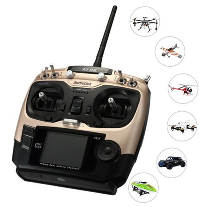 Radiolink AT9S Pro 2.4G 12CH DSSS FHSS Transmitter With R9DS Receiver Compatible TBS Crossfire Module For RC Drone