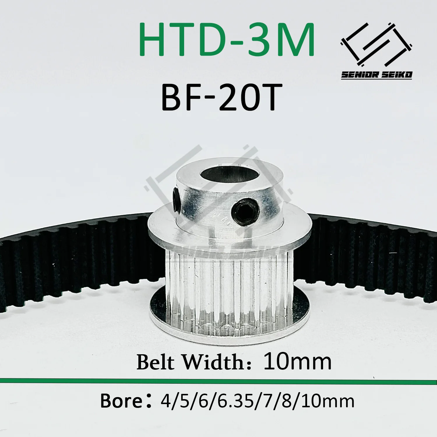 HTD3M 60Teeth 20T Timing Pulley Belt Set Belt Width 10mm Bore 4~25mm Reduction 3:1 Deceleration 3M Pulley Kit Synchronous Wheel