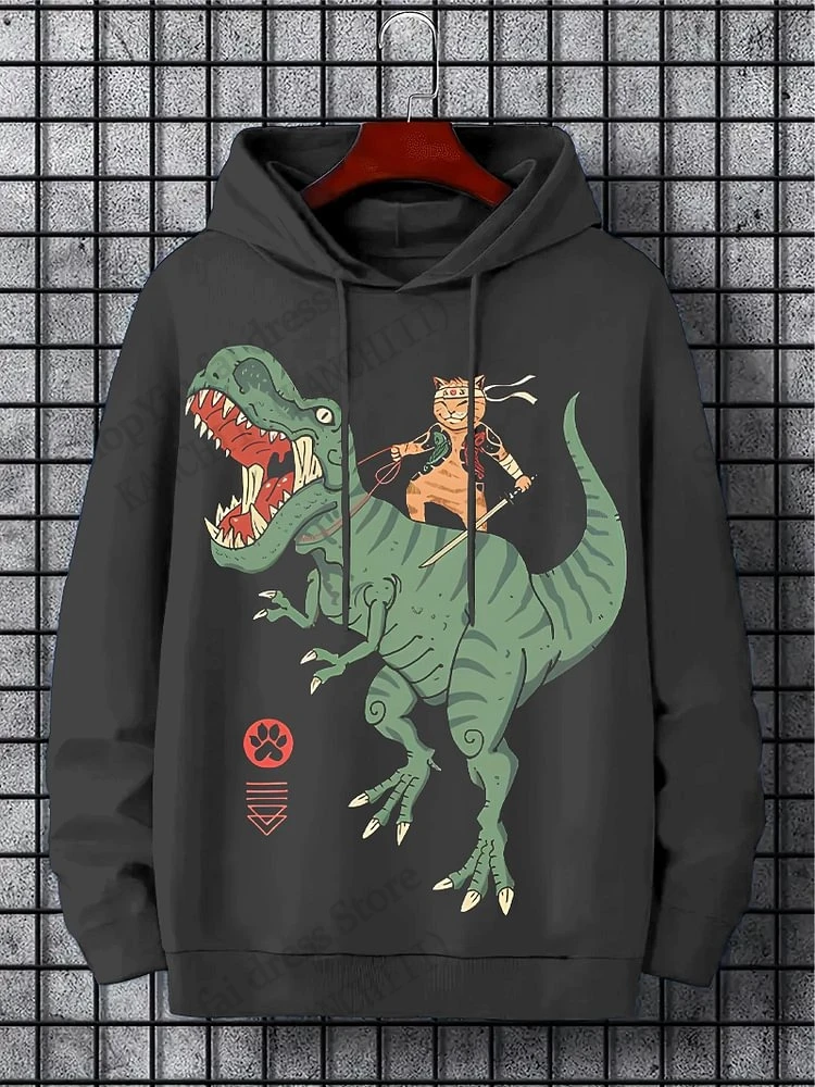 面白い恐竜猫兵士 3d プリントパーカー男性女性ファッション特大パーカートレーナー動物コート女性スウェット紳士服