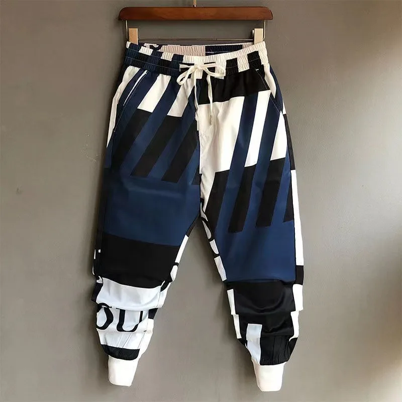 Summer New Decor Casual Track Pants Wide Leg Men's Fashion Legged Harun Pants Korean Versatile Leggings Mens Clothing Hiphop