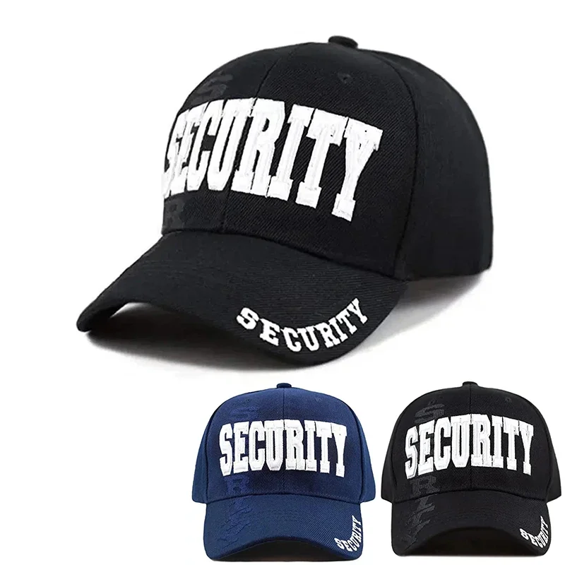 Unisex SECURITY Letter Embroidery Baseball Caps Spring Autumn Outdoor Adjustable Casual Hats Dad Hat Sunscreen Hat
