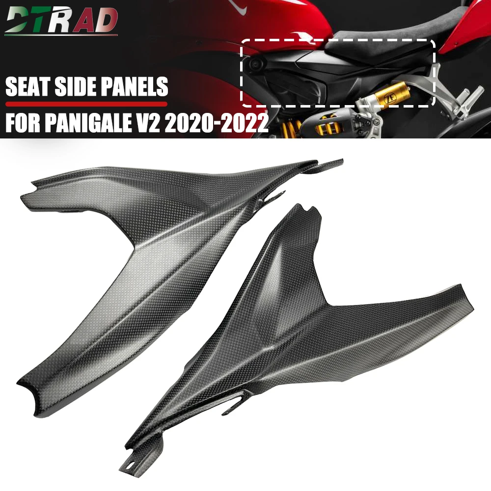 

For DUCATI Panigale V2 2020-2022 Carbon Fiber Under Seat Side Panel Cover Protection Caps Fairing Kit Motorcycle Modified Parts