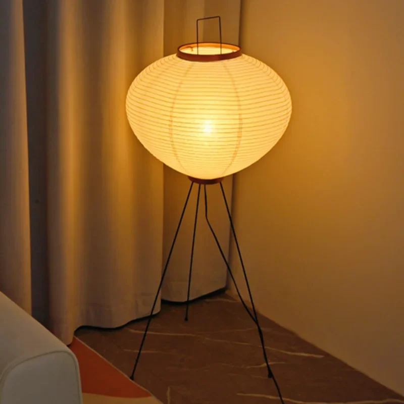 japones wabi sabi noguchi arroz papel pe lampada nordic retro sala quarto decoracao de casa abajur 01