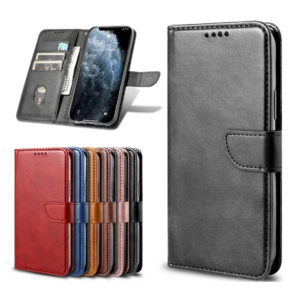 

Magnetic Card Slots Shockproof Flip Phone Case For iPhone 6 6s 6Plus 6sPlus 7 7p 8 8plus X XR XS max Silicone TPU Leather Covers