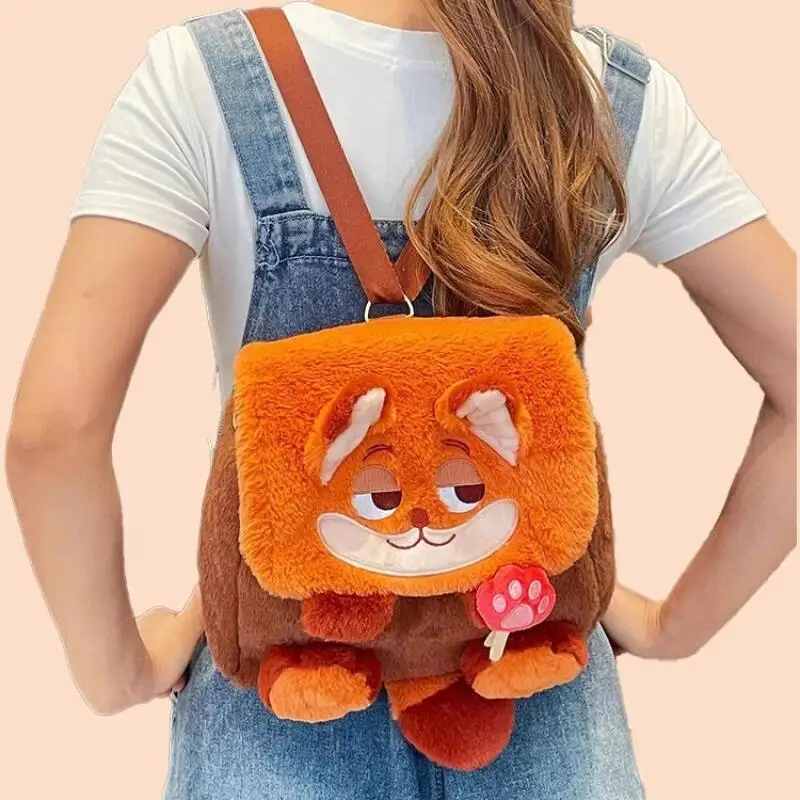 Niedlicher Cartoon Kawaii Judy Hopps Nick Wilde Rucksack mit großer Kapazität, Umhängetasche, Plüschklappe, Studentenrucksack