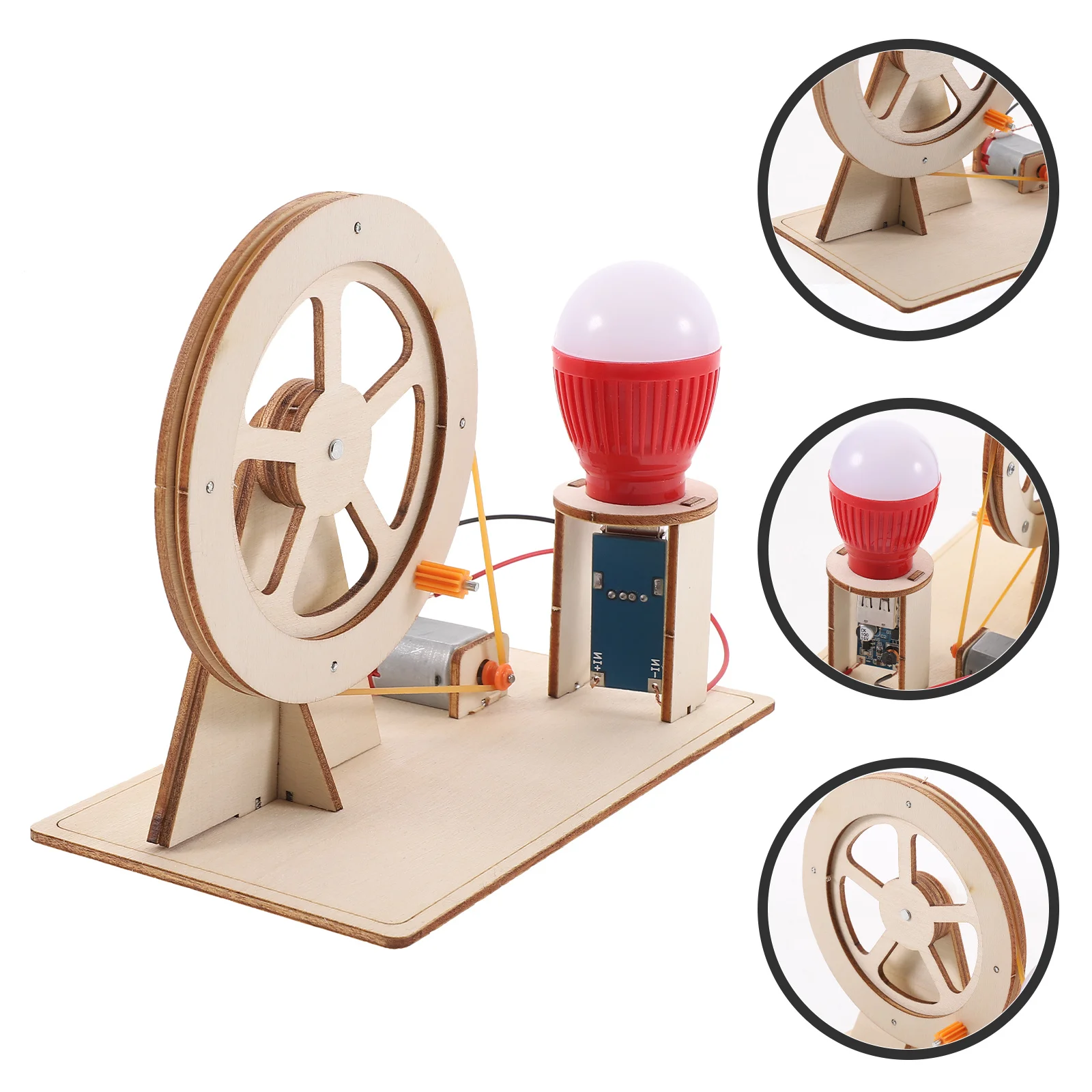 مولد كرنك اليد لتقوم بها بنفسك مجموعة خشبية للأطفال التجارب العلمية أداة تعليم الفيزياء التعليمية مولد الطاقة المحمولة الجذعية