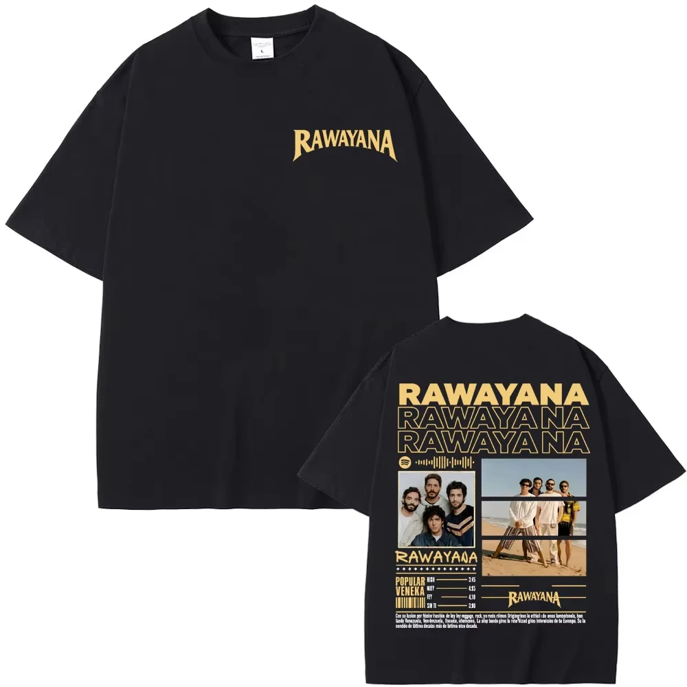 Band Rawayana ¿Quién Trae Las Cornetas? Camiseta con estampado de cubierta para hombre, ropa informal estilo Harajuku Hip Hop Punk, camisetas de algodón con cuello redondo