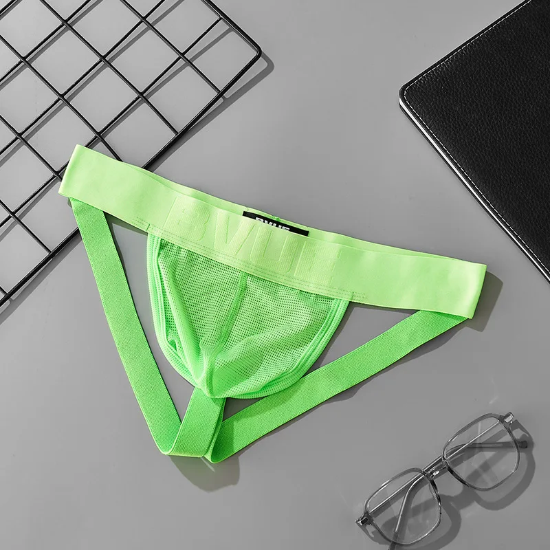 Sexy Mens Thong Sheer Mesh Microfiber U Pouch Low Rise Open Back Underwear
