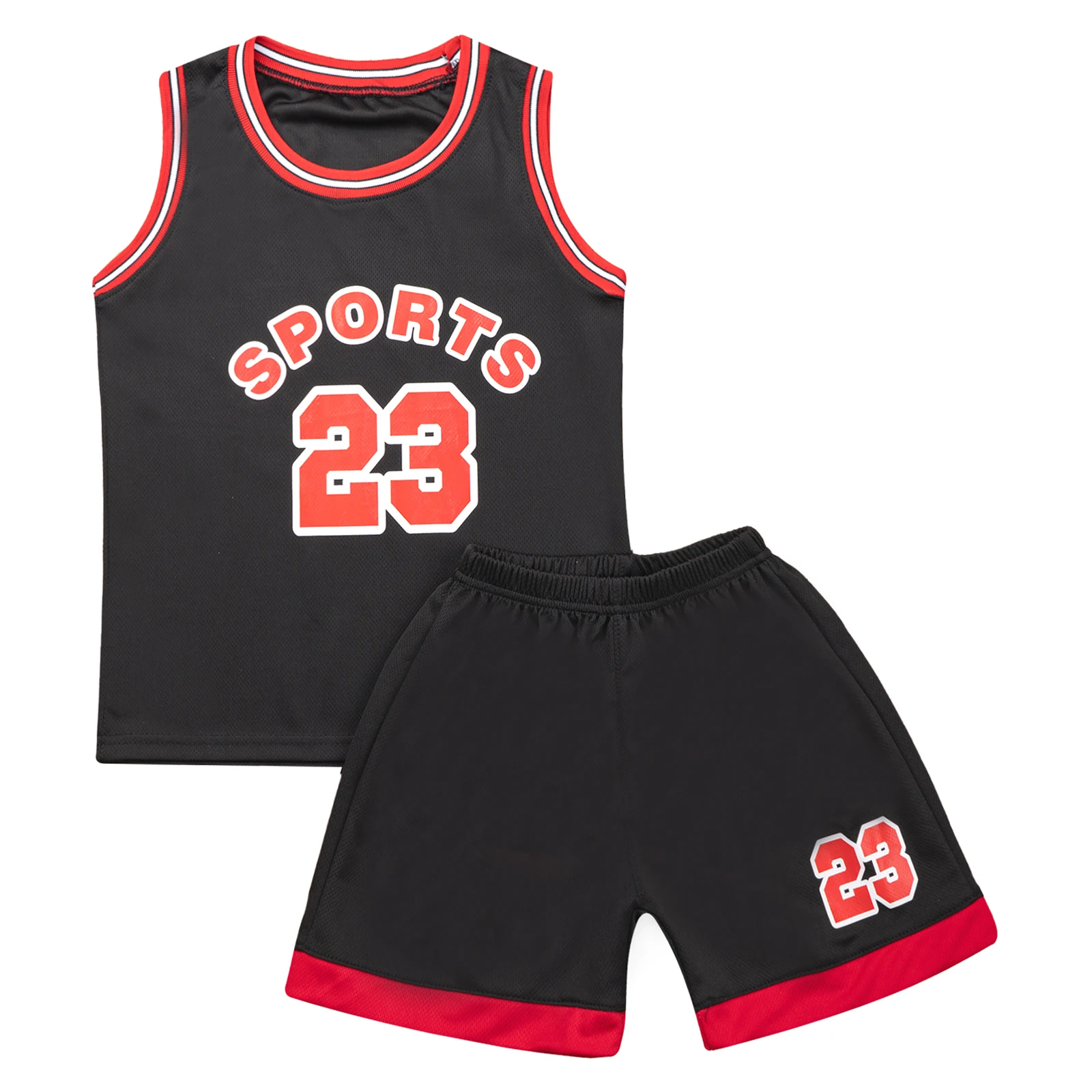 Unissex crianças conjuntos de basquete casual futebol roupas esportivas sem mangas impressão colete superior com shorts conjunto respirável treino esporte