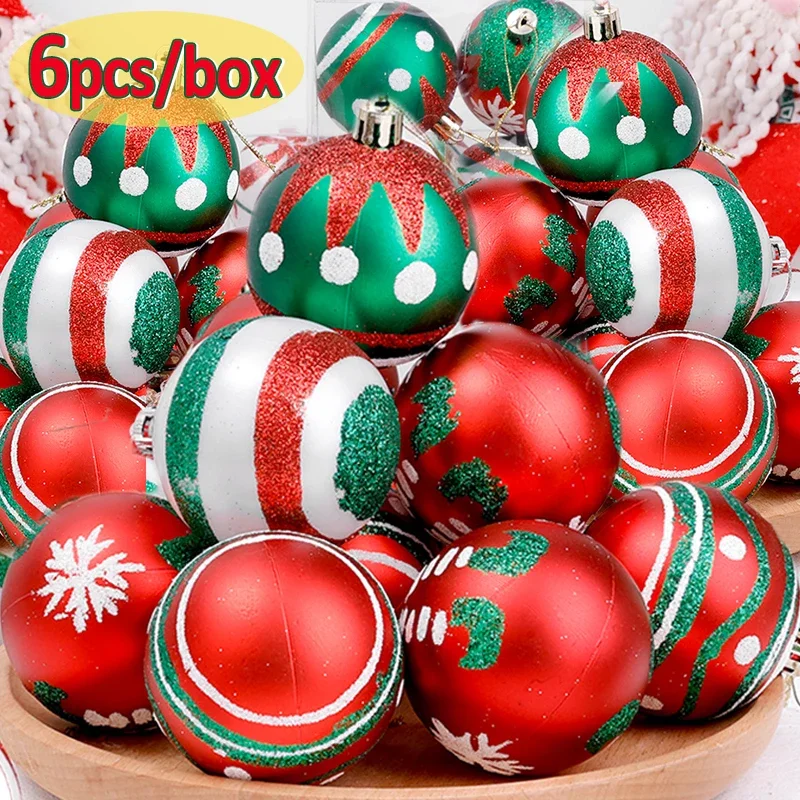 Electroplated Painted Christmas Balls Xmas Tree Hanging Pendants Ball Ornaments for Navidad New Year Home Decor Kids Toys Gifts