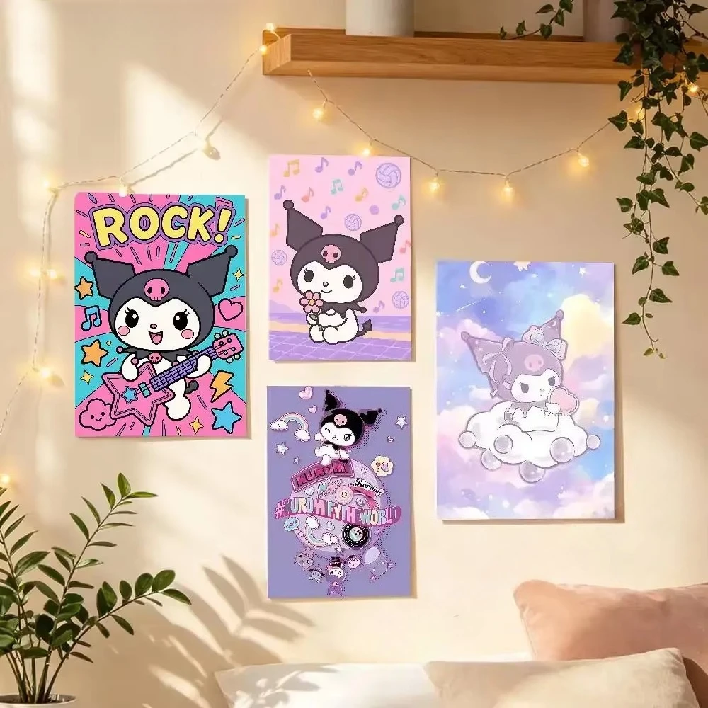 5D DIY Diamant-Malerei-Set Kuromi Gothic Kawaii Kunst Voll-Strass-Mosaik Wanddekoration Bastelset Geschenk für Zuhause Rahmenlos