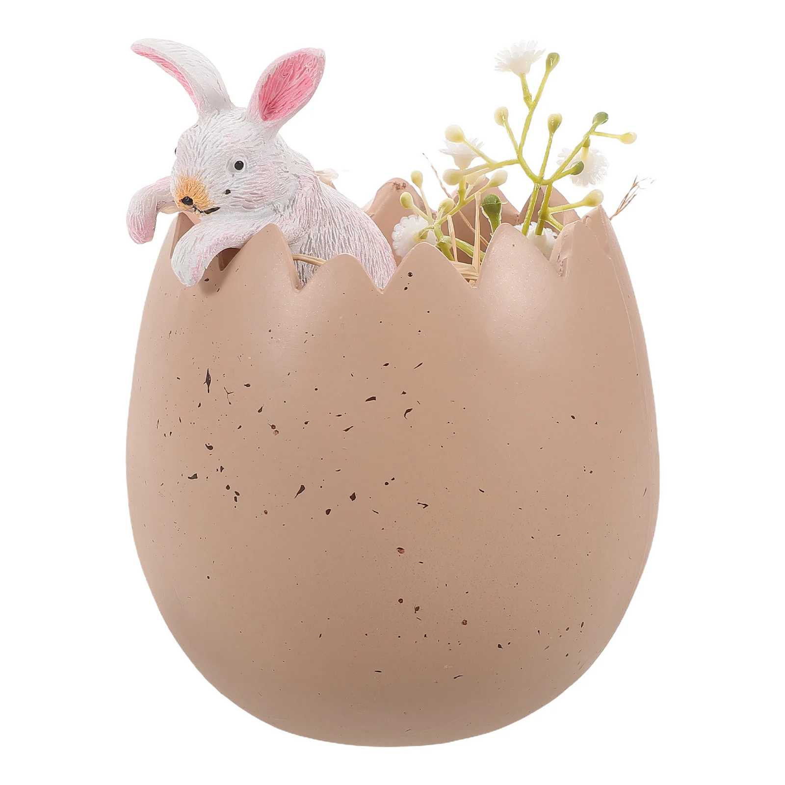

Resin Easter Bunny in Eggshell Detailed Handcrafted Decoration Ideal for Table Shelves Fireplace Display Festive Indoor Setup