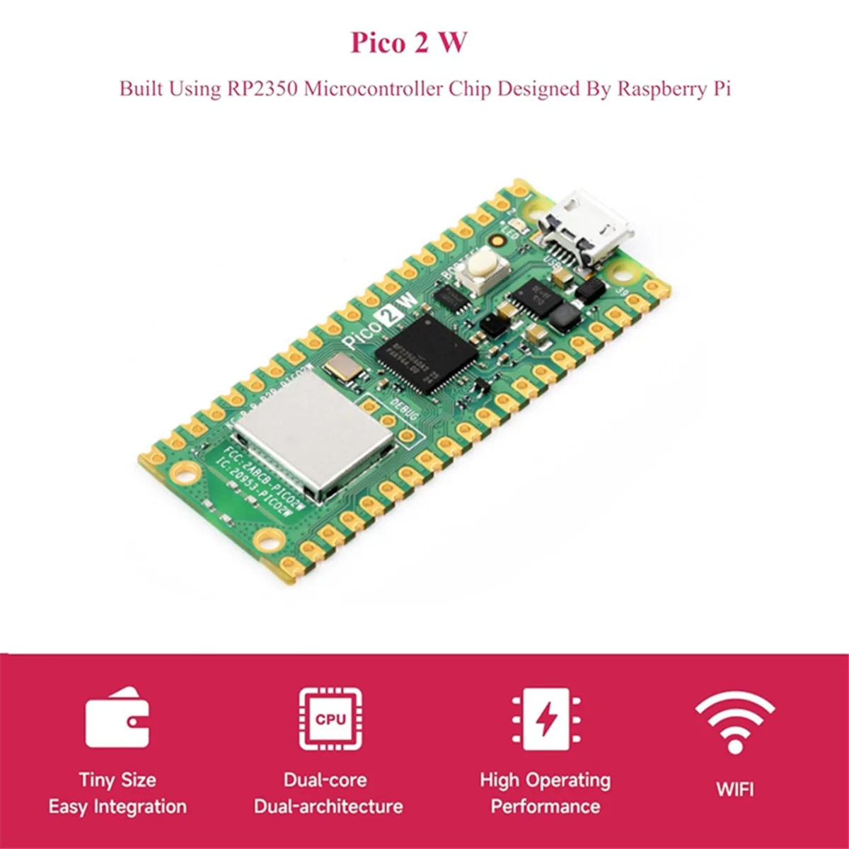 Плата микроконтроллера для Raspberry Pi Pico 2 Вт-ABRJ