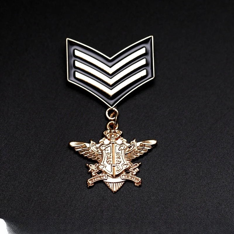 1 шт., ретро, черное золото, Братство, черное золото, цвет щита, крыло, комбинированный дизайн, высокое качество, металлическая памятная медаль чести