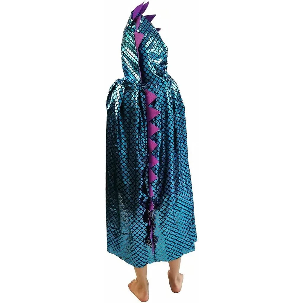 Kids Dinosaur Cape Dragon Hooded Cloak  Halloween Christmas Festival Cloak Party Fancy Cape Cosplay Costume 3-8