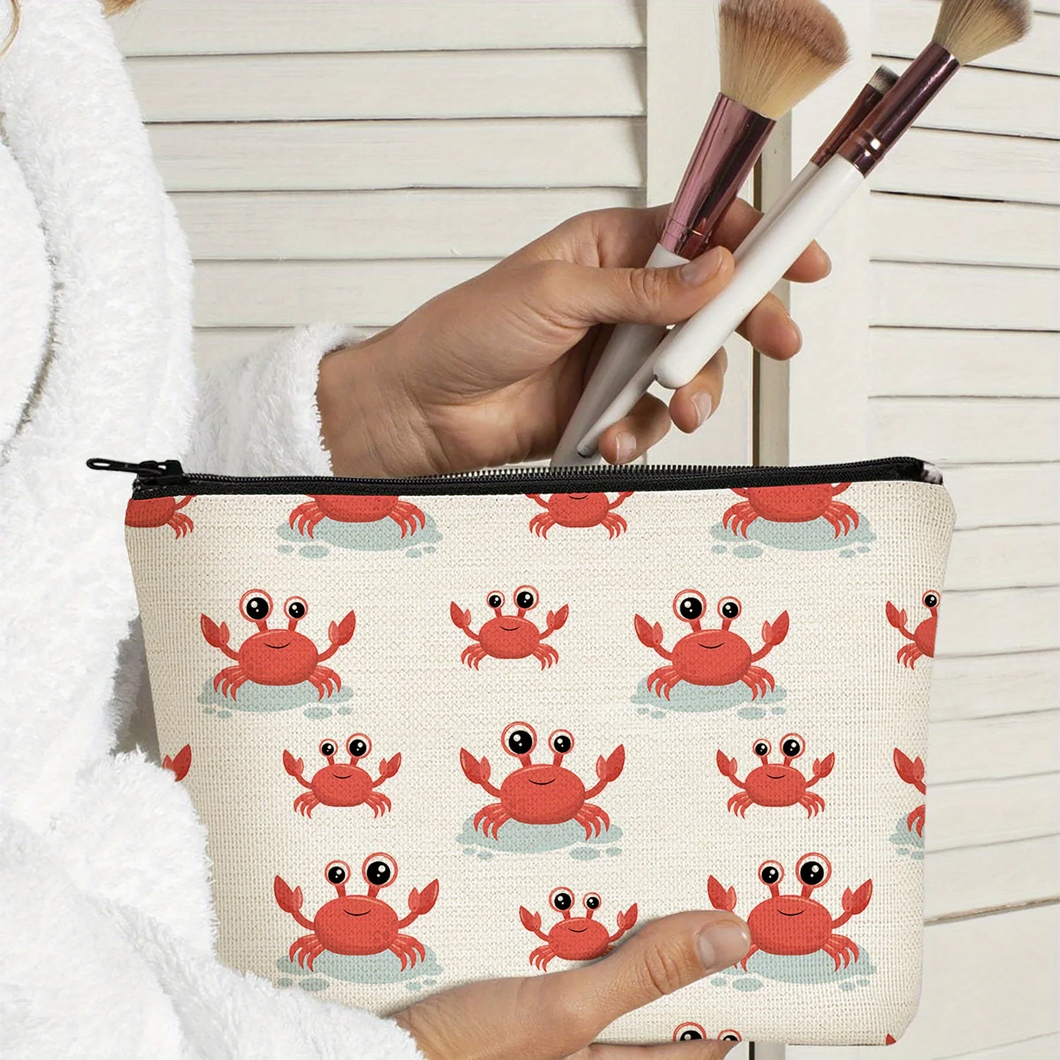 Un sac de maquillage Ocean Marine Life – Jolie pochette multifonctionnelle à fermeture éclair pour femmes, sac de rangement de bijoux