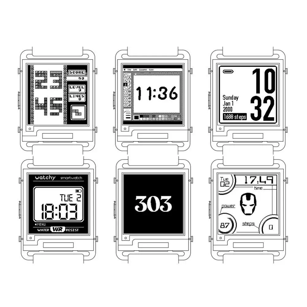 

Ink Screen ESP32 Smart Watch ESP32 E-Watch WIFI Bluetooth Programmable Watch E-Paper Watch Smart Wearable Bracelet