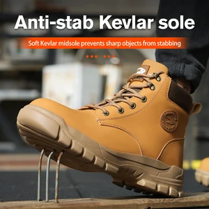 Sapatos masculinos de segurança Toe de aço, botas de proteção contra perfurações, anti-quebra, leve de segurança indestrutível 12 principais vendas bota de resgate - №3