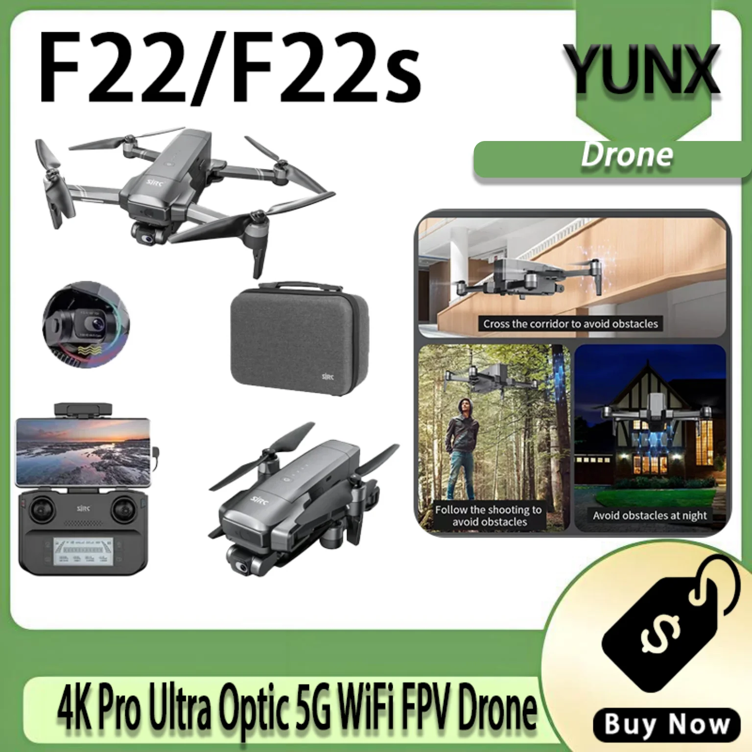Celestial SJRC F22 F22S Aero Vanguard, 4K Pro Ultra Optic Quad, 2-Axis Balance Gimbal, 5G WiFi Smart FPV Aerial Craft In Stock