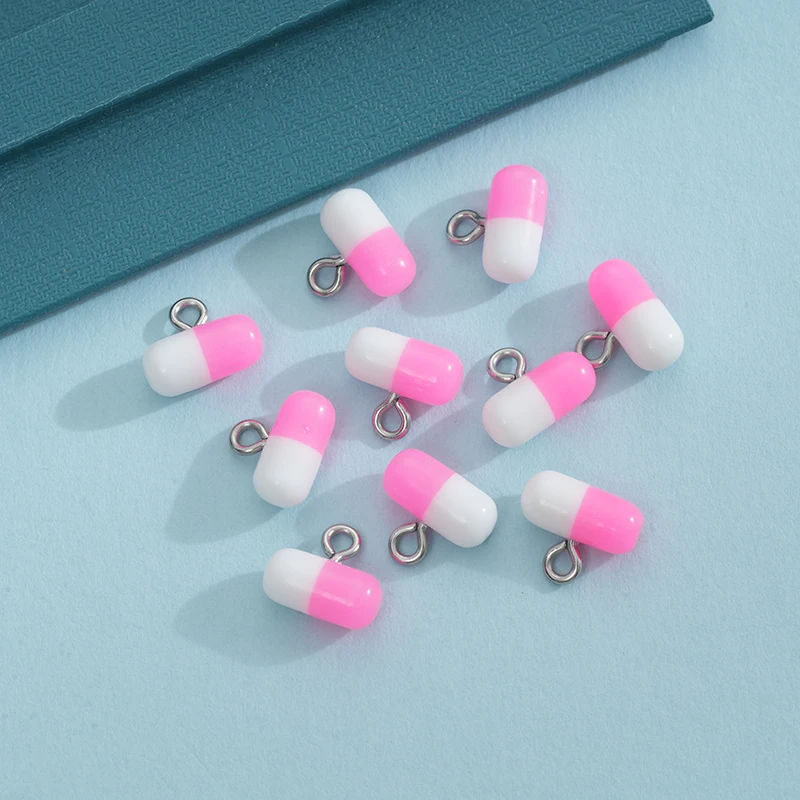 10pcs Pill Capsule Resin Pendant Charms For DIY Jewelry Making Accessories Handmade Earring Necklace Bracelet