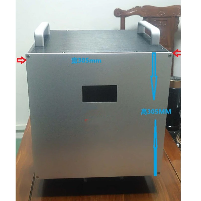 All Aluminum American Standard Power Amplifier Chassis DIY Supply Isolated Cow Power Filter Computer Audio Shell 305*305*311MM