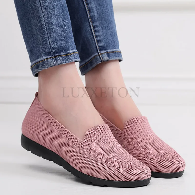 Women Vulcanized Shoes New Breathable Flat Bottom Comfortable Fashion Casual Anti Slip Sports Women Mesh Shoes  Mainland China