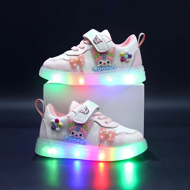 Sepatu Bayi Perempuan Model Tenis Lampu LED, Lucu, Modis, Nyaman untuk Semua Musim