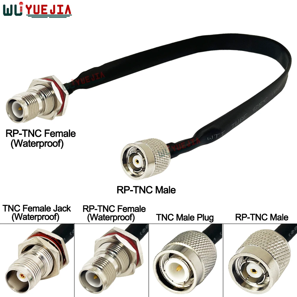 Window Door Pass Through Flat L12 TNC Male Plug to TNC Female Jack Waterproof Connector RF Coaxial Cable Pigtail Extension Cord