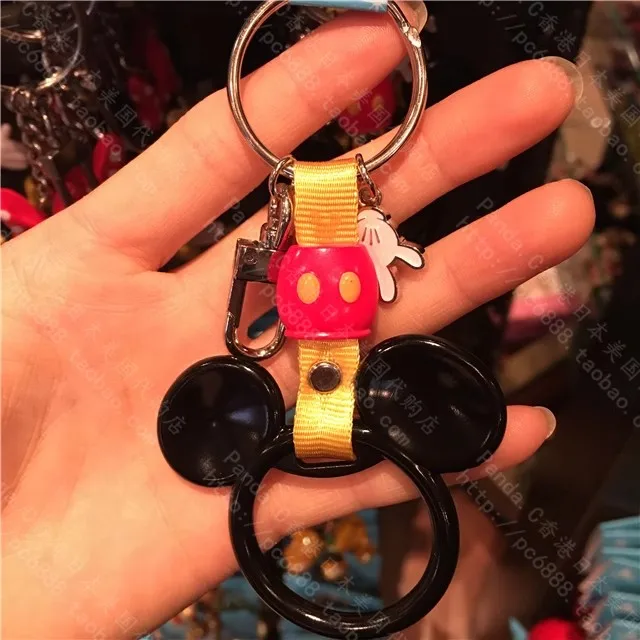 Disney-Mickey Cabeça Forma Keychain, chaveiro dos desenhos animados, saco pingente, original