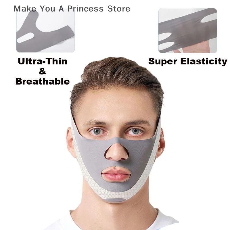 Máscara facial de queixo duplo, máscara facial fina, emagrecimento, bandagem, cuidados com a pele, cinto, elevador, reduz o desbaste do rosto, mais magro para homens