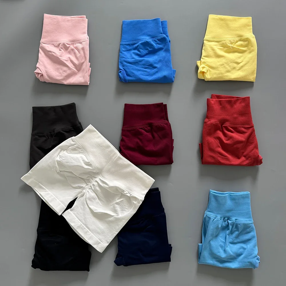 Shorts Women Fitness Sports Biker Shorts Low Ribbed Band Gym Workout Scrunch Butt Yoga Seamless Leggings sport shorts for women