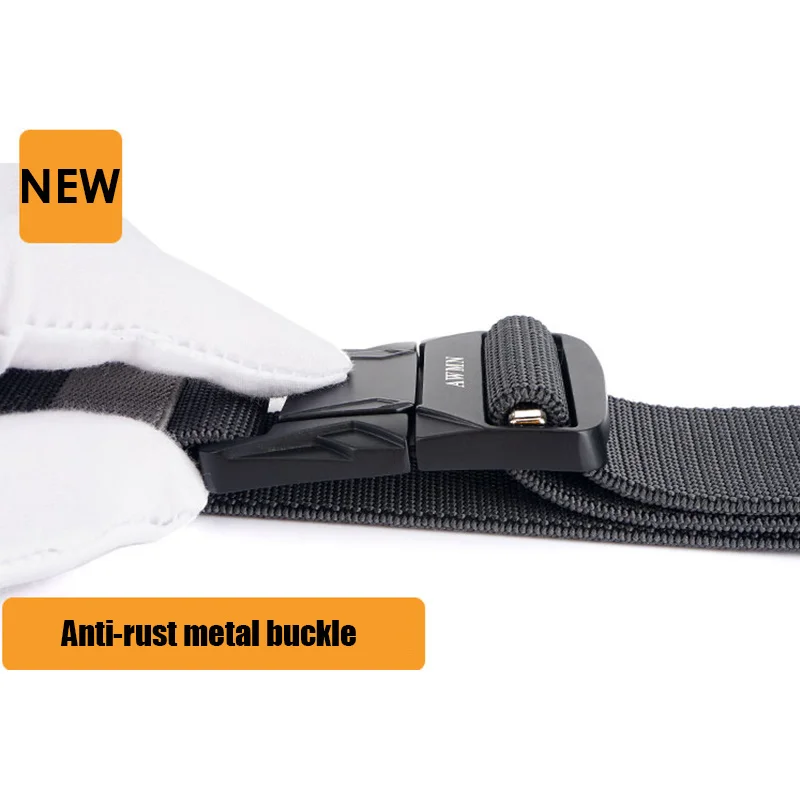 Stretch Tactical Belts For Men Anti-Rust Metal Quick Release Buckle Outdoor Work Sports Belt 1200D Real Nylon Jeans Belt