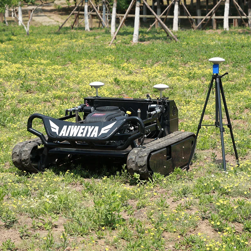 

Customized Silent Petrol Agricultural Lawn Mower Remote Control Robot Grass Cutter for Farm Use Crawler Lawn Care Equipment