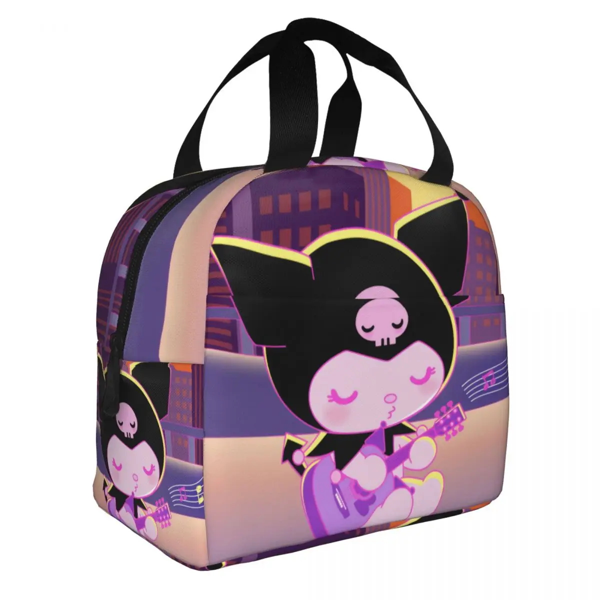 

Изолированная сумка для обеда с героями мультфильмов Kawaii Kuromi, сумка-холодильник, многоразовая большая сумка для обеда, сумка для еды, сумка для колледжа, пикника