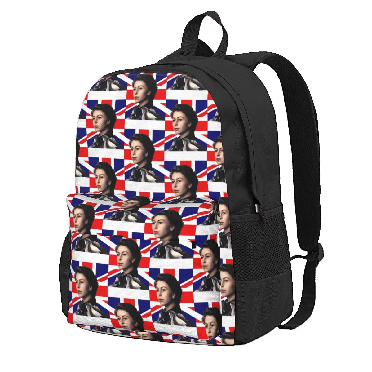 

Formal With British Flag Backpack Teen Queen Elizabeth II Durable Backpacks Kawaii High School Bags Workout Custom Rucksack