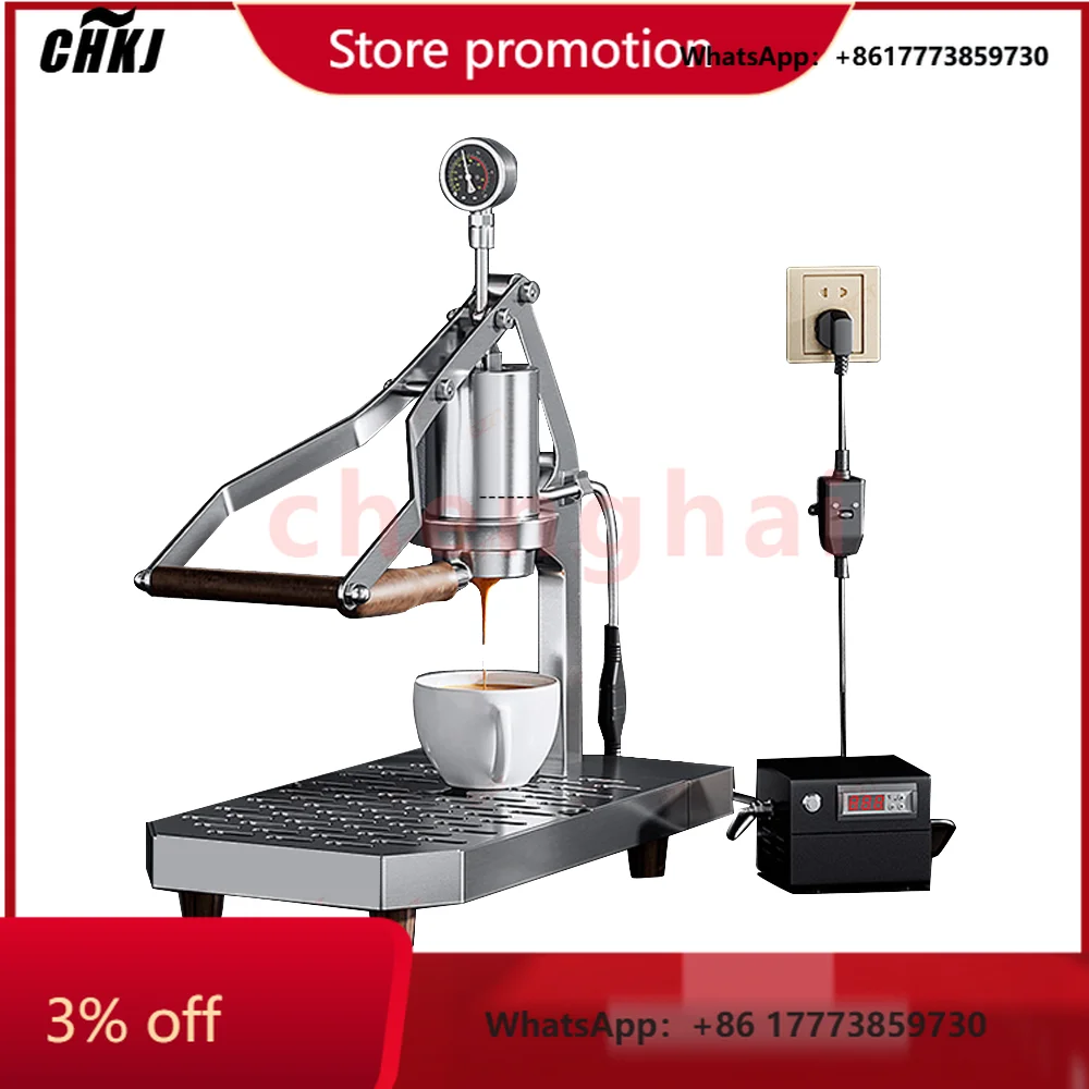 

CHKJ-2025NEW Temperature-Controlled Italian Espresso Machine with Pre-soak Lever Hand Press
