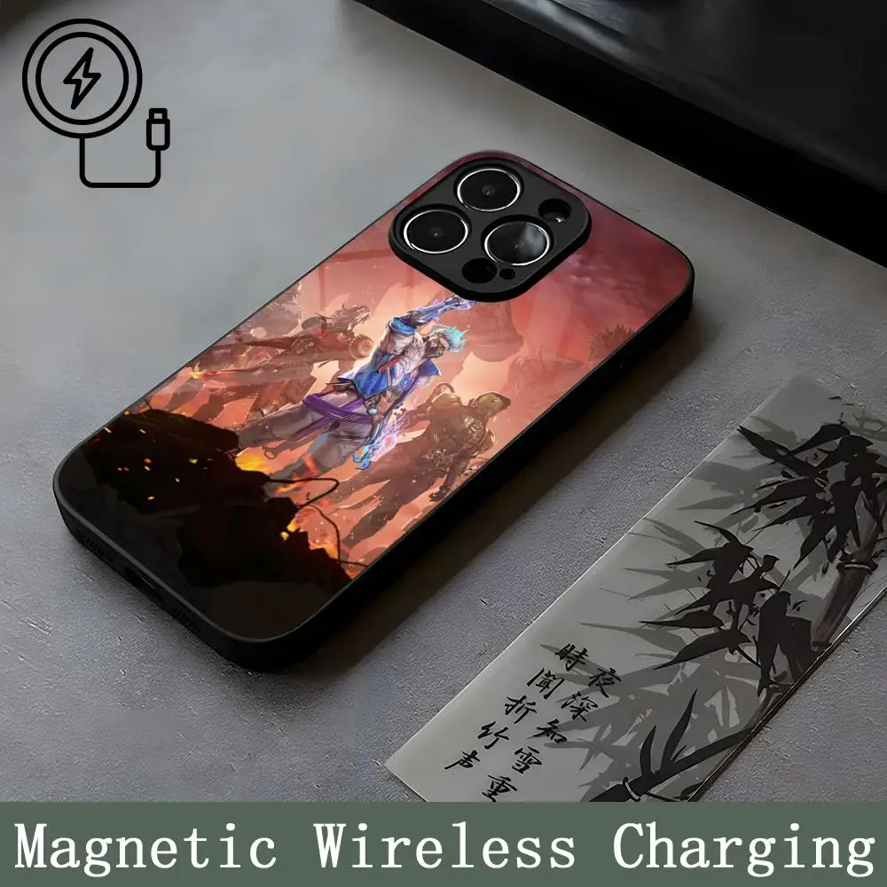 Free Fire Game Mouse Pad Strong Magnetism Glass For iPhone 16ProMax 14 15 13 12 15 11 Pro Max Plus Mini Coque