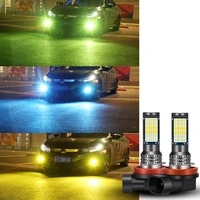 30W 3 colores Flash H8 H11 luces antiniebla LED colores duales luz antiniebla Led 3030 36SMD H3 H7 H9 bombillas LED 9005 9006 HB3 HB4 lámpara antiniebla LED