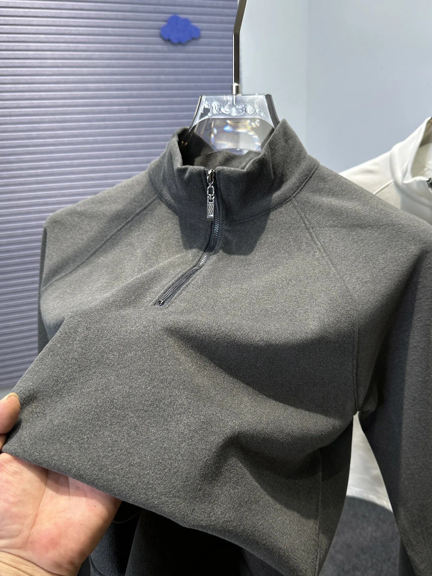 

Мужская толстовка с длинным рукавом, двусторонняя, с начесом, на молнии, с воротником-стойкой, повседневная, стандартного кроя, для ежедневной носки